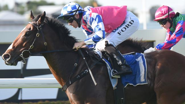 Fell Swoop takes out the Victory Stakes at Doomben recently. Picture: Grant Peters, Trackside Photography