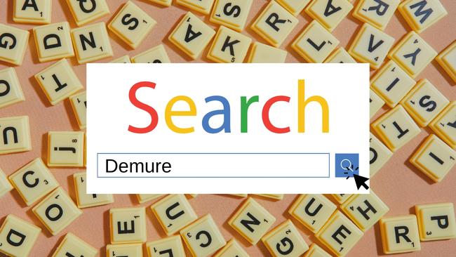 Search engine and scrabble background: Demure