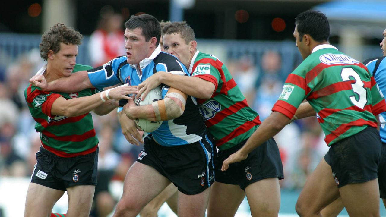 Gallen during his playing days with the Cronulla Sharks in 2003.