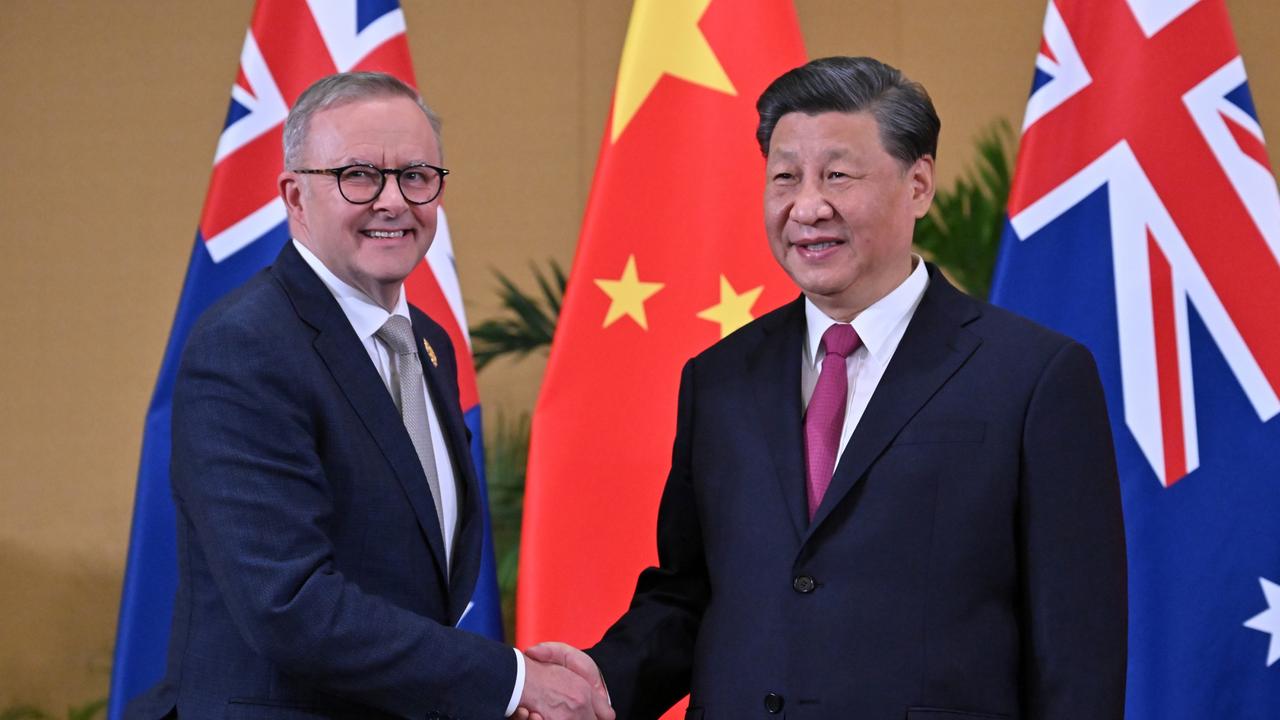 Australia's Prime Minister Anthony Albanese meets China's President Xi Jinping in a bilateral meeting during the 2022 G20 summit in Nusa Dua, Bali, Indonesia. Picture: Mick Tsikas