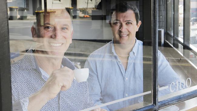 Angelo Fraraccio and business partner Marco Caporelli will are about to open the doors to Cibo E Vino, a new italian-style cafe next door to Da Angelo's.Picture: MATHEW FARRELL