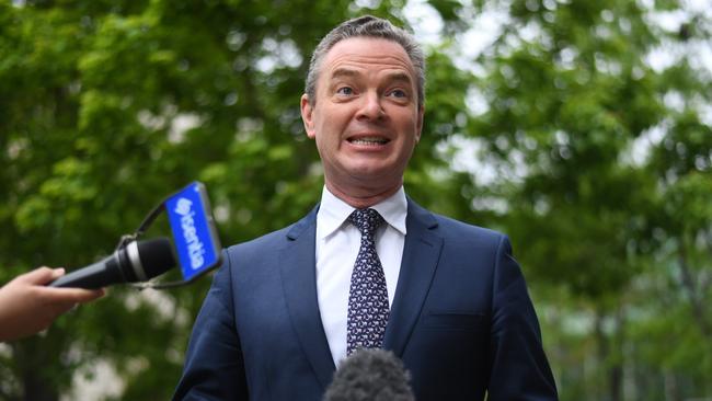 Christopher Pyne said he’d been hacked when his Twitter account ‘liked’ a porn tweet. (Pic: Lukas Coch/AAP)