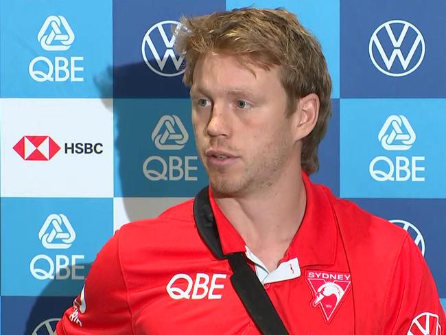 Callum Mills faced the media on Wednesday.