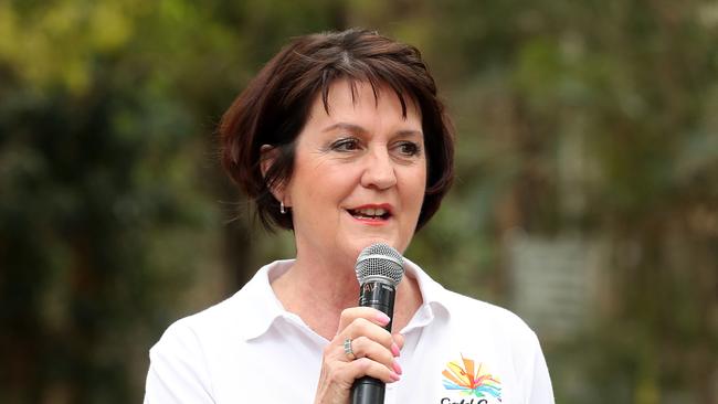 Jann Stuckey speaking at a Currumbin Wildlife Hospital open day today. Photo by Richard Gosling