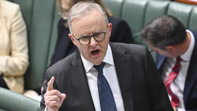 Australian Prime Minister Anthony Albanese aims to implement age restrictions on social media, with a preferred limit between 14 and 16. Picture: NewsWire / Martin Ollman