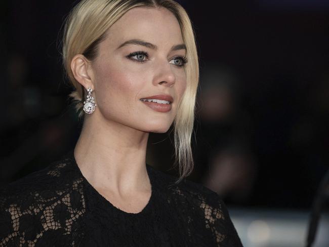 ‘His words.’ Margot Robbie at the BAFTAs. Picture: AP