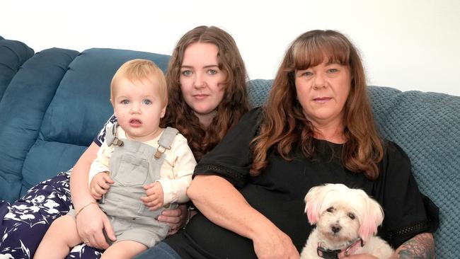 Sally with daughter Alisha Thon-Daff, 23, her 1 year old son, Laykin, and Ellie. 7. Picture: Dean Martin
