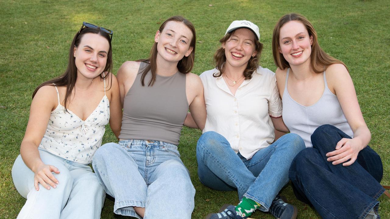 Emma Holland (left) with Ingrid Patterson, Abbey McAuliffe and Amelia Lathwell at the Toowoomba Carnival of Flowers Festival of Food and Wine, Sunday, September 15, 2024. Picture: Bev Lacey