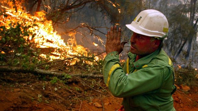 Bright’s surrounds were ravaged by bushfires. Picture: Craig Borrow