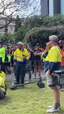 Unionist rally in support of CFMEU