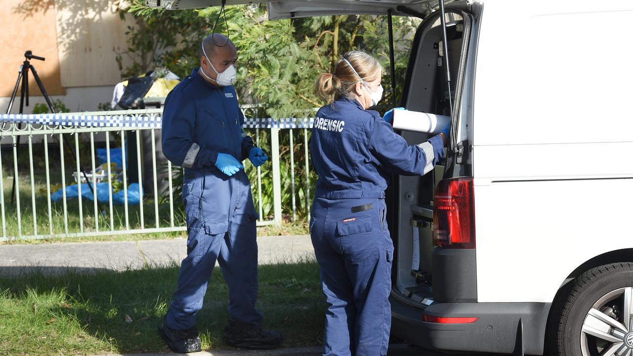 Forensic teams at the house in Chadstone. Picture: NCA NewsWire / Josie Hayden