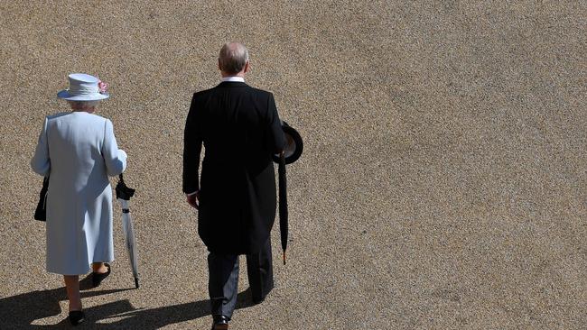 The Queen with her “favourite” son Prince Andrew. Picture: Ben Stansall/Pool/AFP