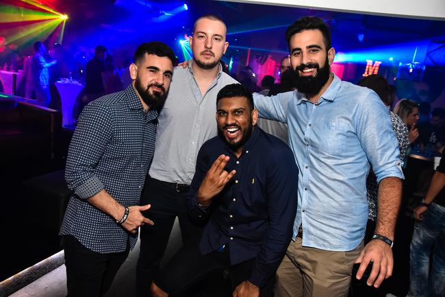 Henrique Carrilho, Alan Krovacovic, Renato Gounder and Jeremy Cristos at Love Nightlife on Friday night