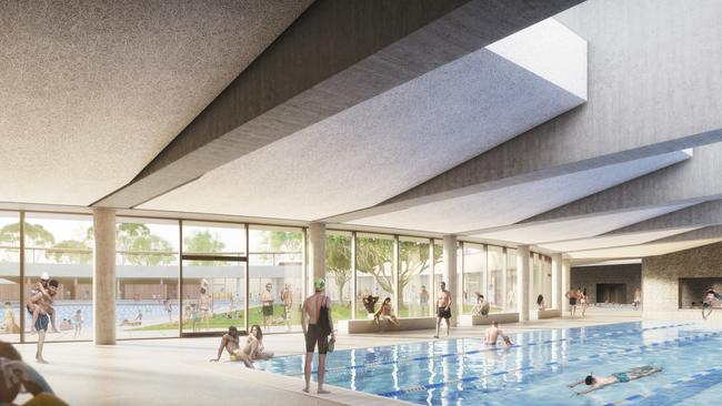 An artist’s impression of the new $77 million Parramatta Aquatic and Leisure Centre which the NSW government is co-funding. Picture: Supplied