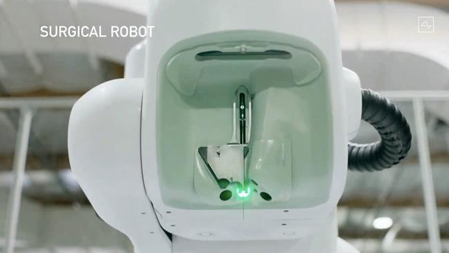 A closer look at the surgical robot. Picture: Neuralink / AFP