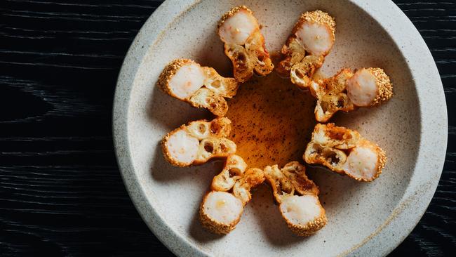 Prawn toast Chinese doughnut. Picture: Gareth Sobey