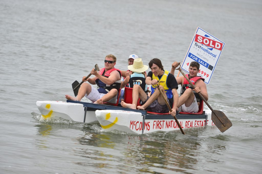 The Baffle Creek raft race at the Flat Rock boat ramp, Baffle Creek. Photo Christopher Chan / The Observer. Picture: Christopher Chan