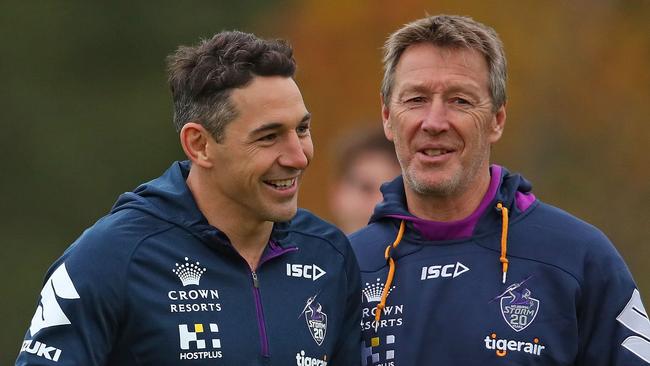 Craig Bellamy isn’t sure whether Billy Slater wants to replace him at the Storm. Picture: Scott Barbour/Getty Images