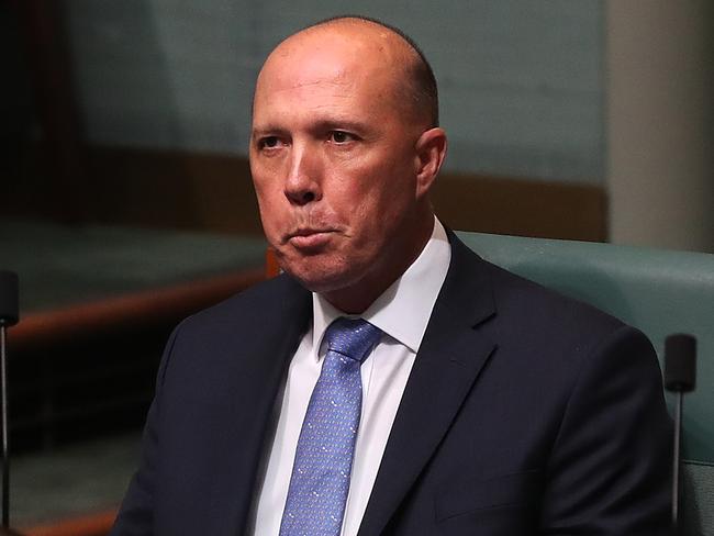 Peter Dutton in Question Time in the House of Representatives Chamber at Parliament House in Canberra. Picture Kym Smith