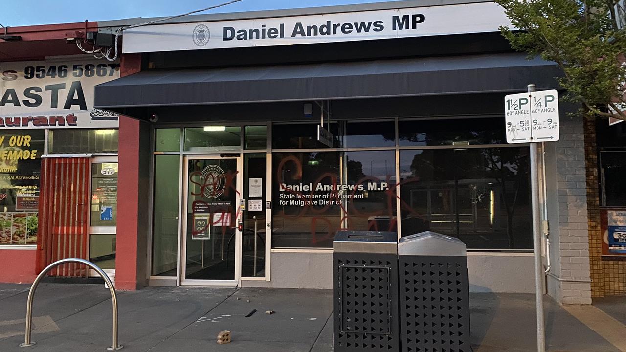 Mr Andrews’s electorate office on Thursday morning. Picture: Twitter