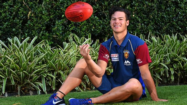 Brisbane midfielder Cam Rayner, the No. 1 draft pick from last year. Picture: AAP/John Gass