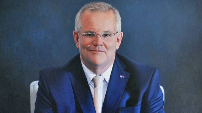 Ross Townsend's portrait of Prime Minister Scott Morrison.