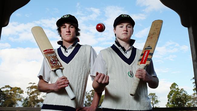 A fresh-faced Travis Dean (right) and Mitch Chadwick selected to play for Australia Under-16. Picture Michael Dodge