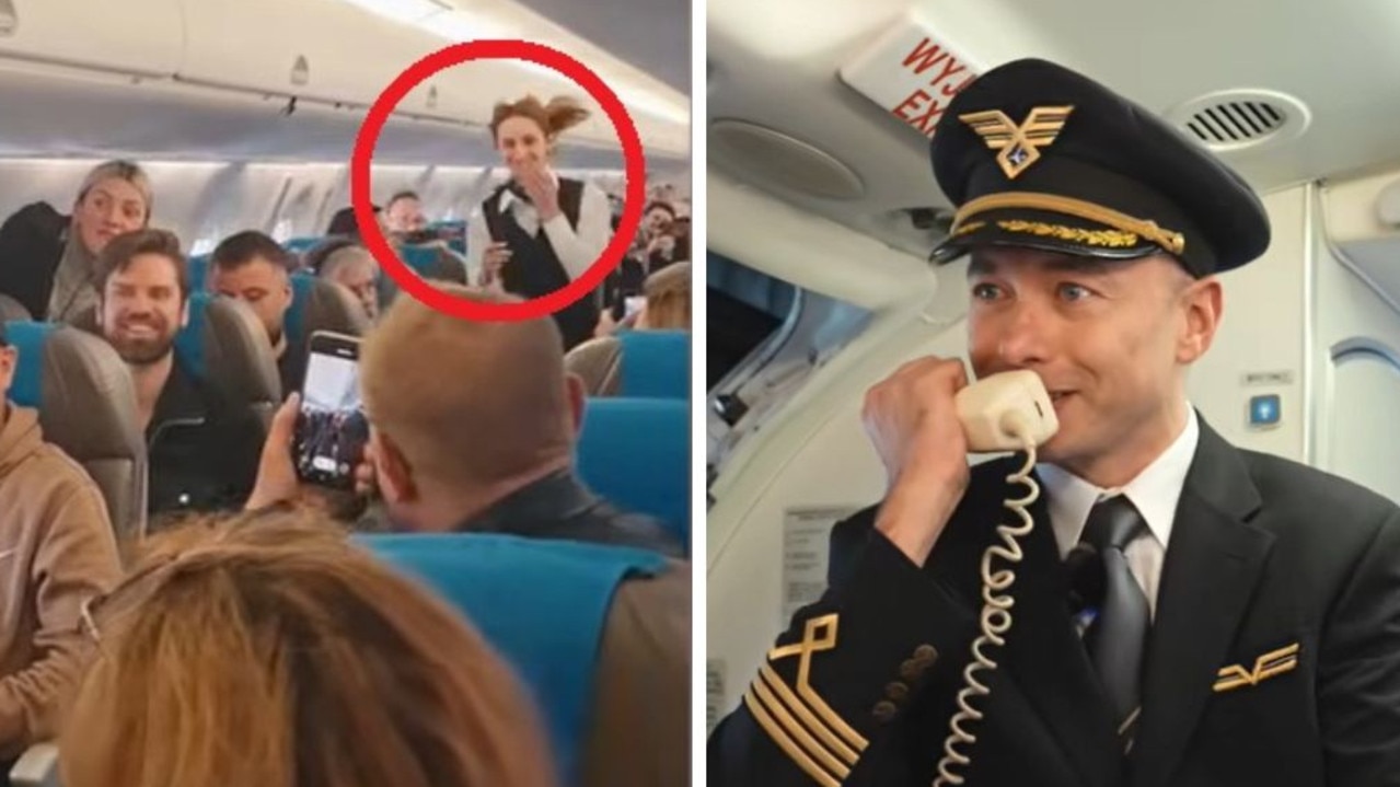 Flight attendant runs to pilot after proposal