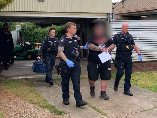 Victoria's Viper taskforce making an arrest during an operation targeting bikies.