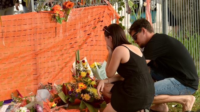 A memorial rally for Jennifer Board near the accident site. Picture: Evan Morgan