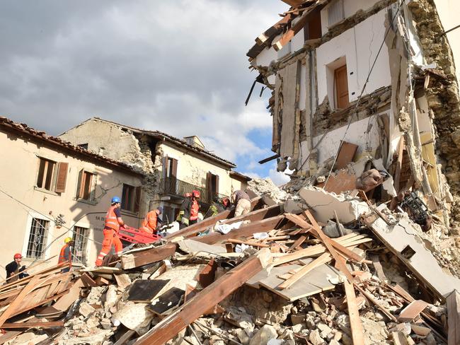 A family of four has been killed in the dramatic quake, including an eight-month-old baby. Picture: Giuseppe Bellini