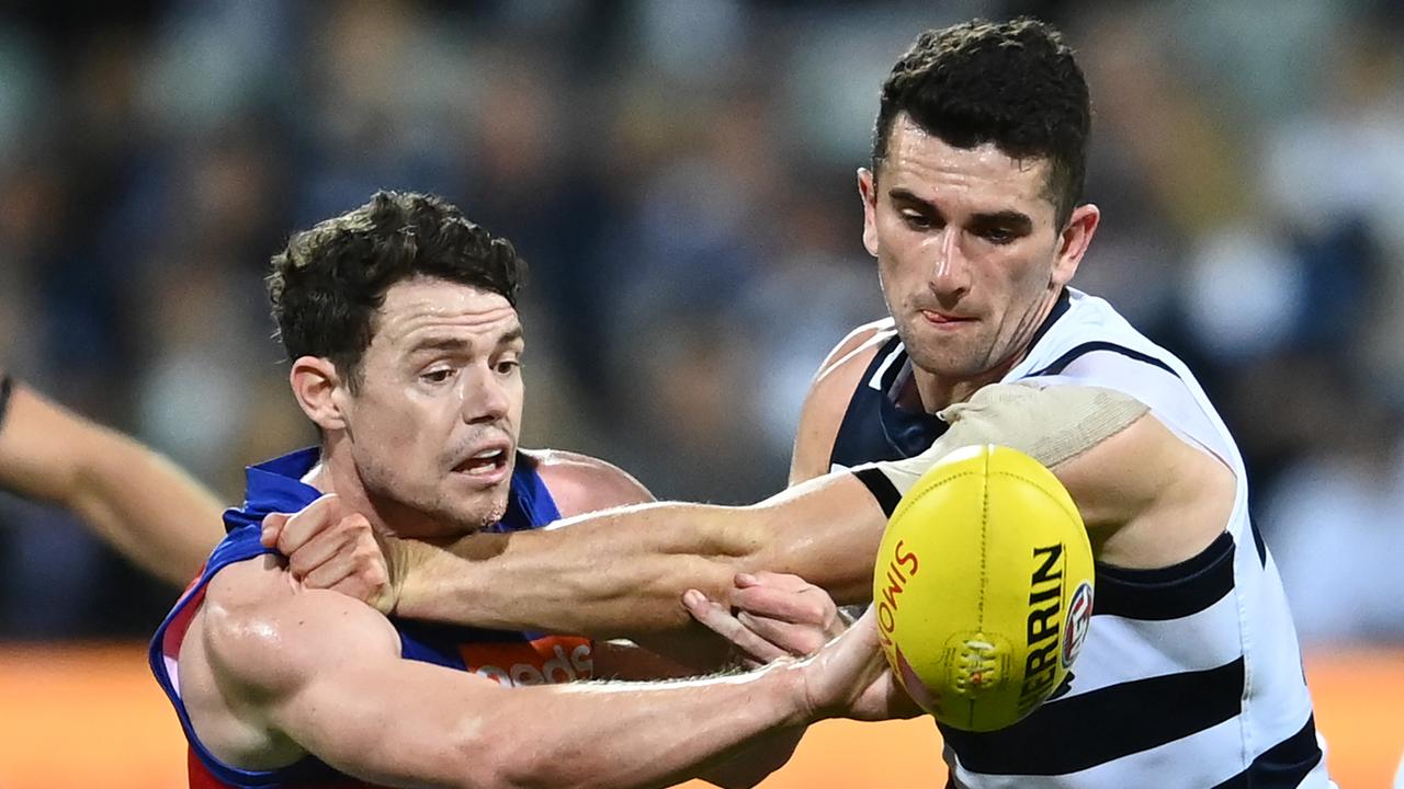 O’Connor gave Neale no space all night. Picture: Getty Images