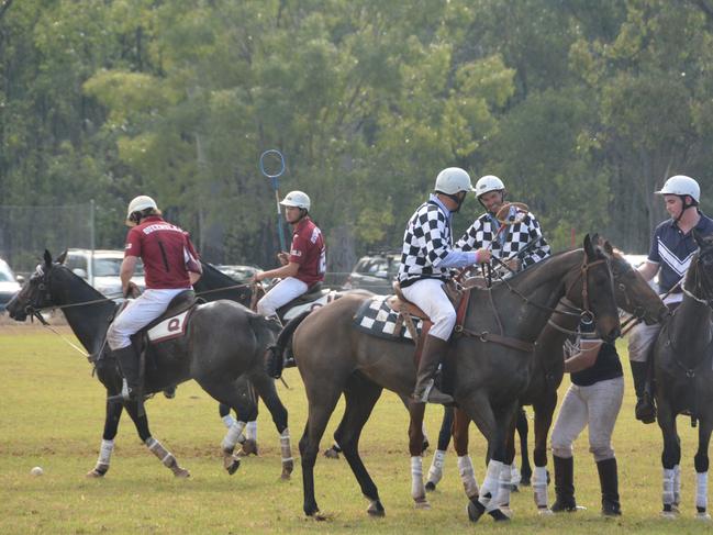 Polocrosse action at the Australian Polocrosse Nationals tournament held in Chinchilla on June 28, 2024.