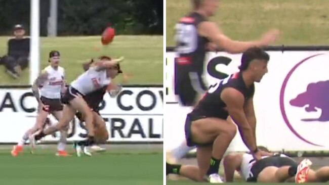 Nick Daicos tackled Nathan Murphy awkwardly.