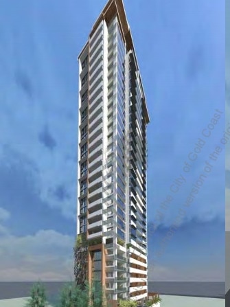 An artist impression of the 31-storey development approved for Thornton St, Surfers Paradise.