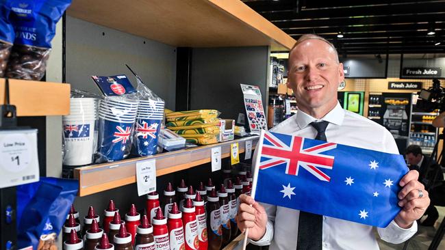 John-Paul Drake tips Australia Day merchandise will sell out across his SA stores. Picture: Brenton Edwards