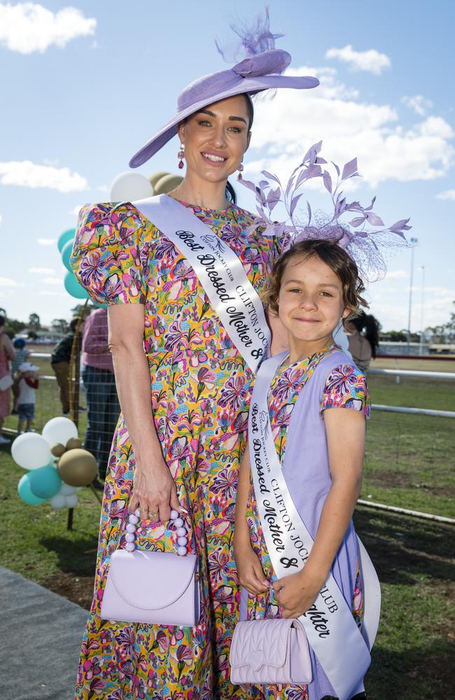 Cheryl-Lee Beaton and daughter Jharal were named Best Dressed mother and daughter at the Clifton Races fashions on the field, Saturday, October 28, 2023. Picture: Kevin Farmer