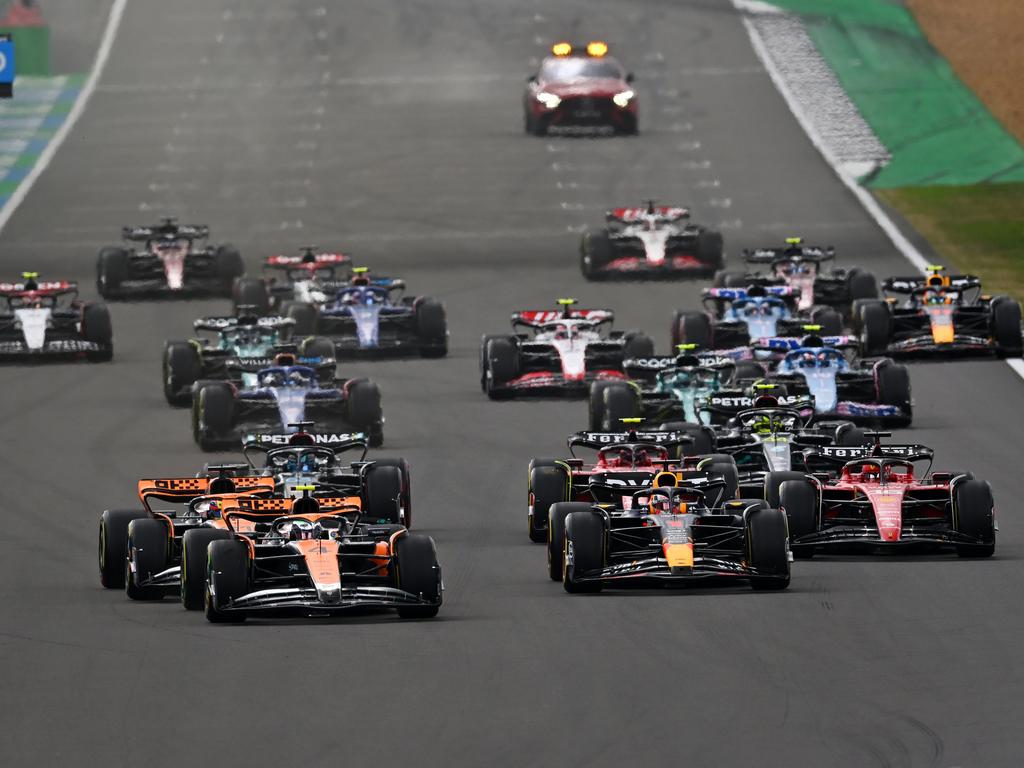 Piastri swerved right from the second row in attempt to make a claim on the first corner, but it was Norris who snuck past Verstappen and sent the crowd into a frenzy.