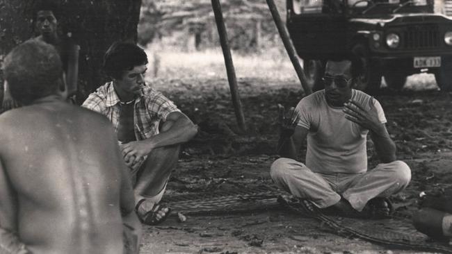 Dr James Moir (left) pictured in Papua New Guinea early in his career. Picture: Supplied.