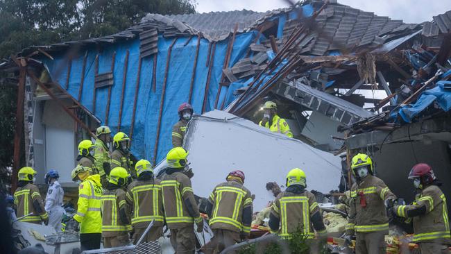 About 80 firefighters searched through the night. Picture: Jeremy Piper.