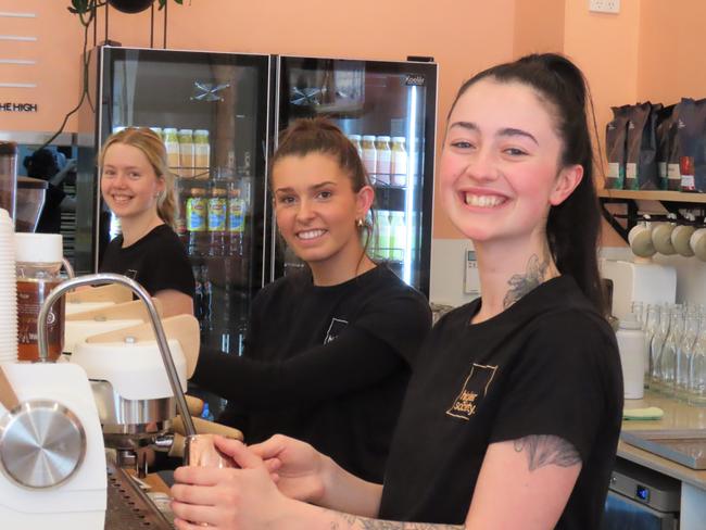 Keeley Munro, Maddie Lundy, and Jessica Stirling from Higher Society on Sturt Street.