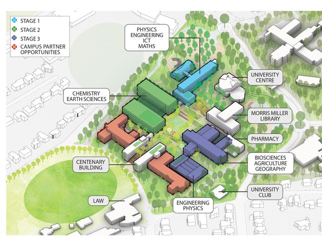 A high-level concept map of the proposed new STEM precinct at the UTAS Sandy Bay campus. Picture: Supplied