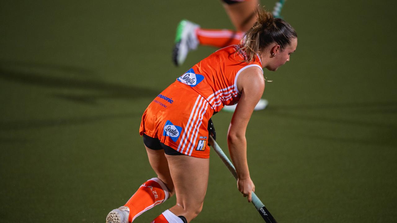 The first Festival of Hockey match between the Territory Stingers and Brisbane Blaze. Picture: Pema Tamang Pakhrin