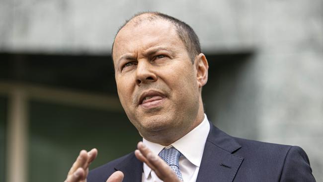 Treasurer Josh Frydenberg during a press conference at Parliament House in Canberra. Picture: NCA NewsWire / Gary Ramage