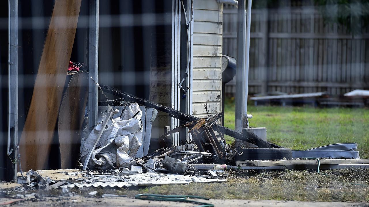 Fire crews have fought for more than half-an-hour to bring a house fire under control in the Townsville suburb of Hermit Park on Sunday night. PICTURE: MATT TAYLOR.