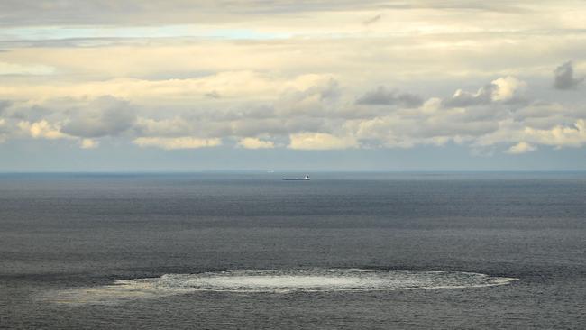 One of four gas leaks at one of the damaged Nord Stream gas pipelines. Picture: AFP