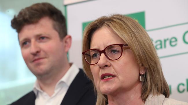 Victorian Premier Jacinta Allan and Labor candidate for Werribee John Lister. Picture: NewsWire/ David Crosling.