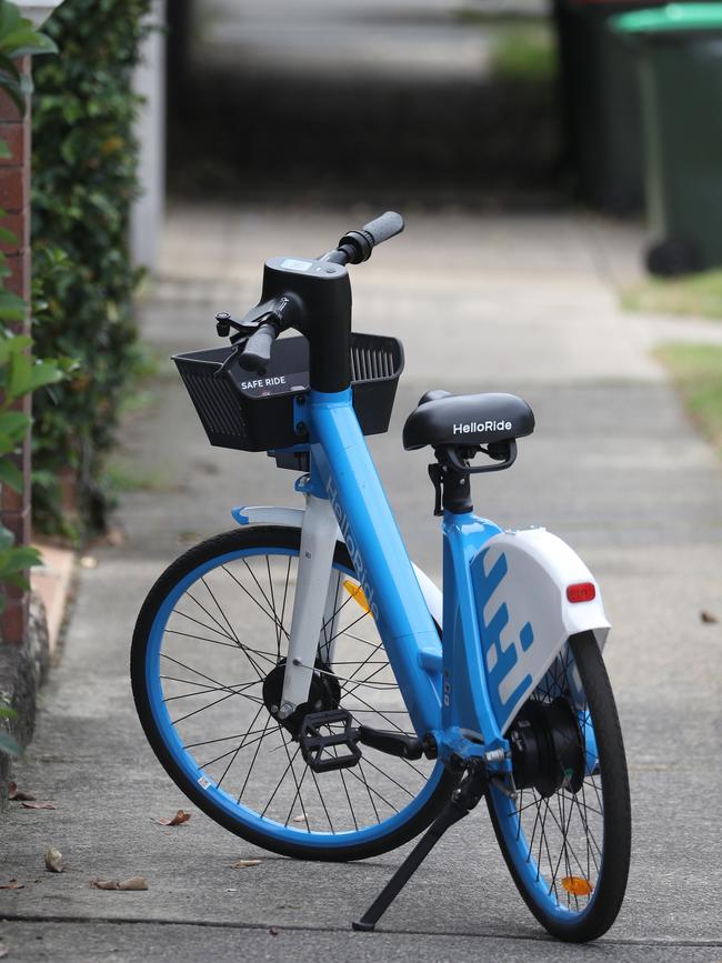 Bikes are left blocking pathways. Picture: John Grainger