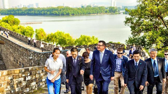 Daniel Andrews visiting the Nanjing City Wall in China during a walking tour in September, 2015. Picture: Instagram