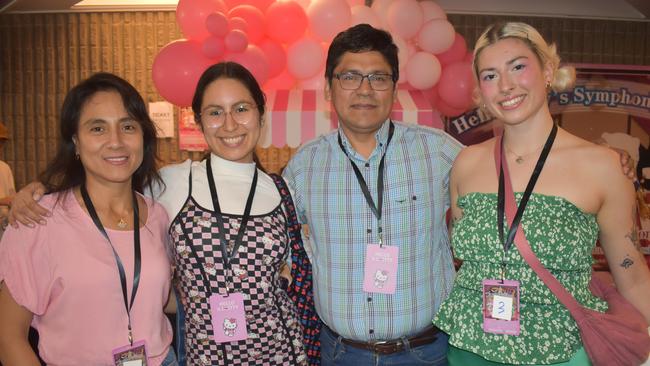 Lily Yadlosky, Nat Coronado Quispe, Rossie Quispe and Edwin Coronado at Hello Kittyâ€™s Symphony Concert in Brisbane, Australia. Photos: Georgie Walker.